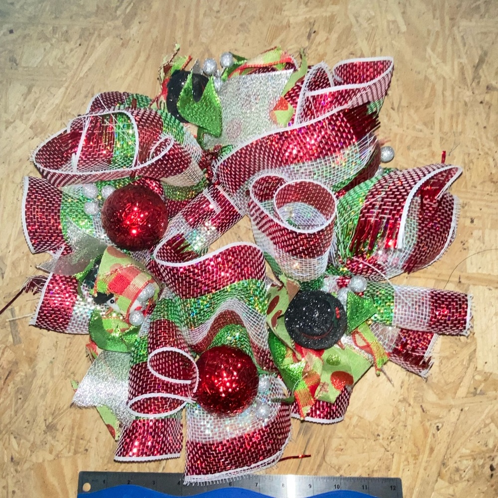 Festive Red and Green Holiday Wreath